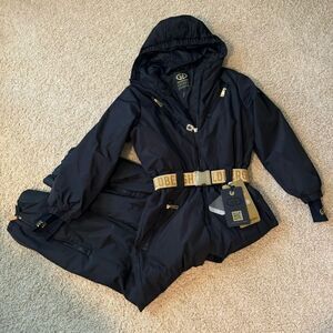 Goldbergh Lexi Jumpsuit Ski Suit NWT Size 10 Black Waterproof with Belt